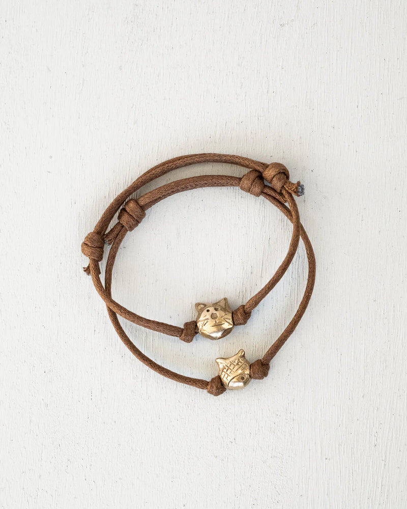 Pesci Che Volano Gatto Bronze Charm Bracelet