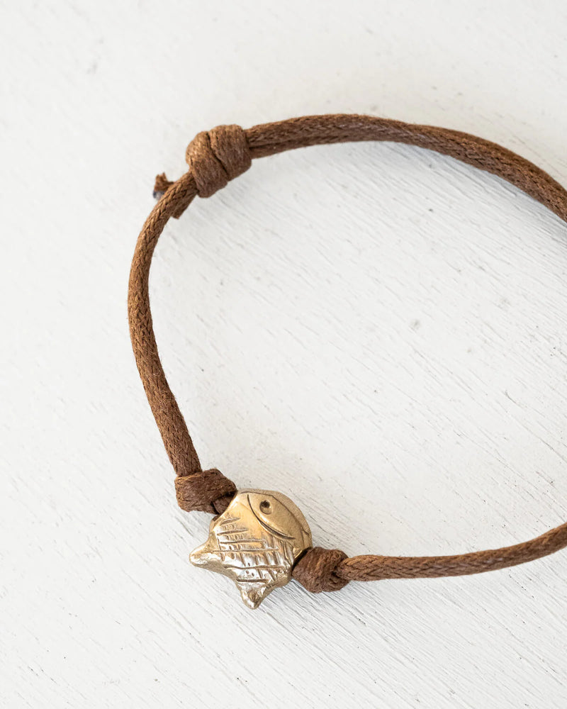 Pesci Che Volano Gatto Bronze Charm Bracelet