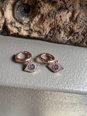 Gammie Rosę Gołd Evil Eye Zirconia Huggy