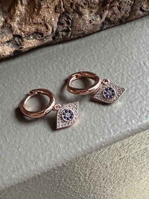 Gammie Rosę Gołd Evil Eye Zirconia Huggy