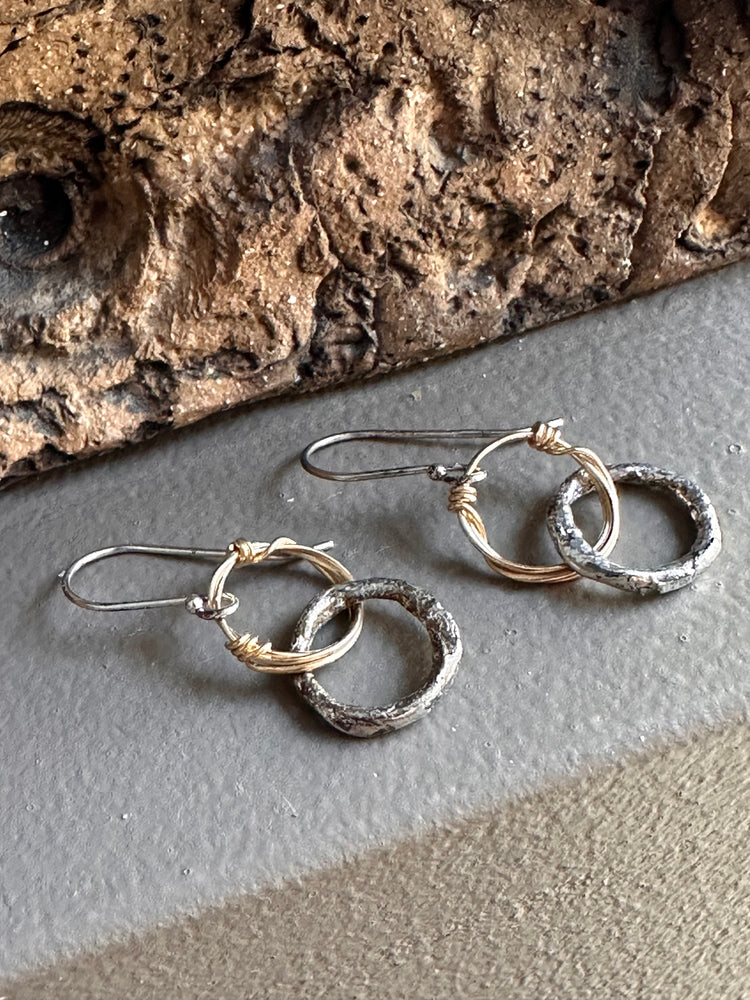 Mingk Hand Crafted Gold Silver Earring