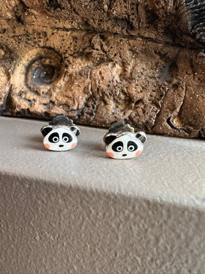 Tartata French Enamel Panda Earring
