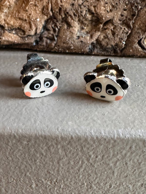 Tartata French Enamel Panda Earring