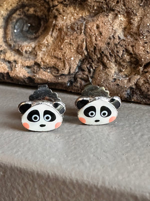 Tartata French Enamel Panda Earring