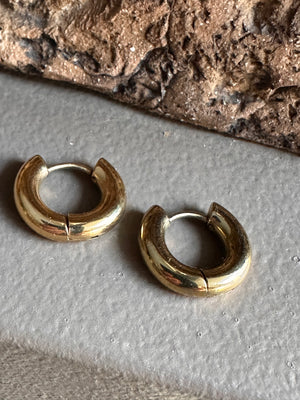 Zag Bijoux Gold Thick Huggy Earring