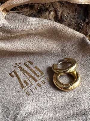 Zag Bijoux Gold Thick Huggy Earring