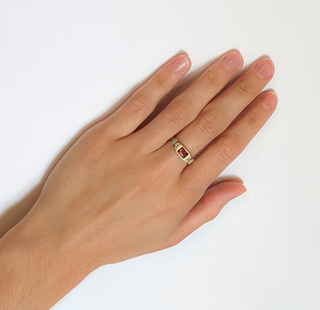 via Smith The Kuno Garnet and Silver Ring