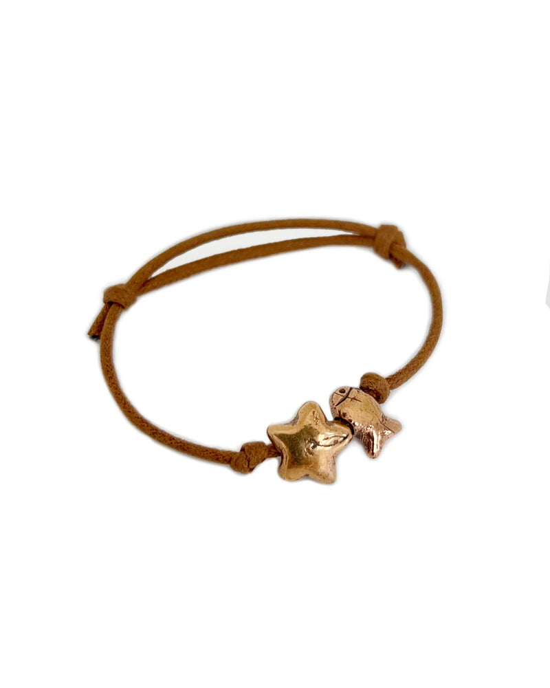 Pesci Che Volano Spiaggia Fish Bronze Charm Bracelet