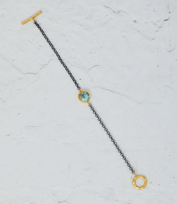 Patara Life Turquoise Round Sterling Silver Bracelet