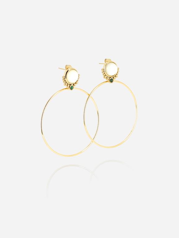 Zag Bijoux Fang Gold Hoop Earrings