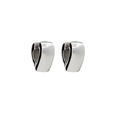 Iron Clay Sterling Silver Huggie Earring