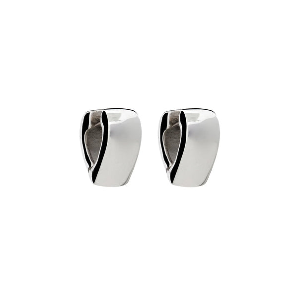 Iron Clay Sterling Silver Huggie Earring
