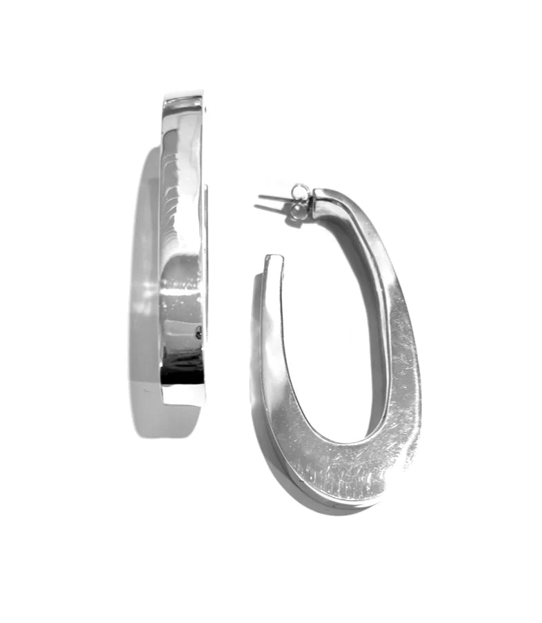 Iron Clay Sterling Silver Hoop Earring