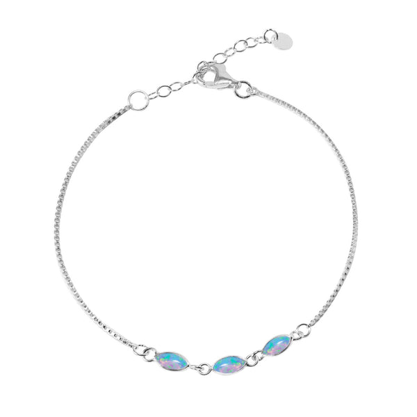 Gammie Blue Opalite Silver Chain Bracelet