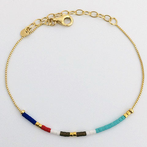 Gammie Multi Coloured Stone Gold Chain Bracelet