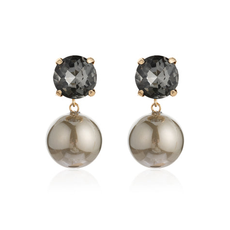 Blue Scarab Crystal, Pearl  Drop Earring