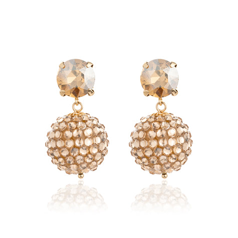Blue Scarab Faux Crystal Ball Drop Earring