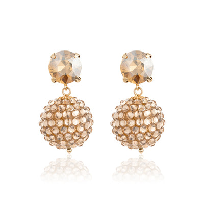 Blue Scarab Faux Crystal Ball Drop Earring