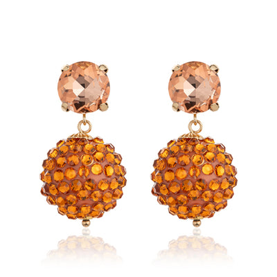 Blue Scarab Faux Crystal Ball Drop Earring