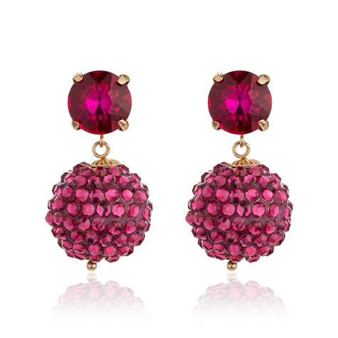 Blue Scarab Faux Crystal Ball Drop Earring