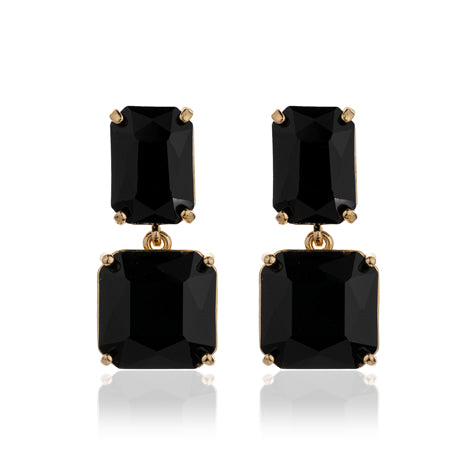 Blue Scarab Faux 2 Crystal Drop Earring