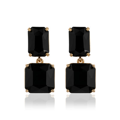 Blue Scarab Faux 2 Crystal Drop Earring