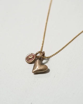 Pesci Che Volano Scorfano Fish and Red Heart Bronze Pendant (Copy)