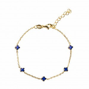 Clover Multi Mini Gold Enamel Bracelet