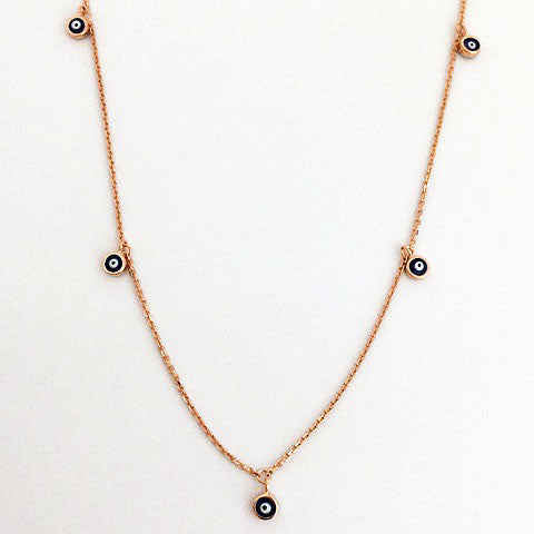 Evil Eye Multiple Charm Fine Chain Necklace