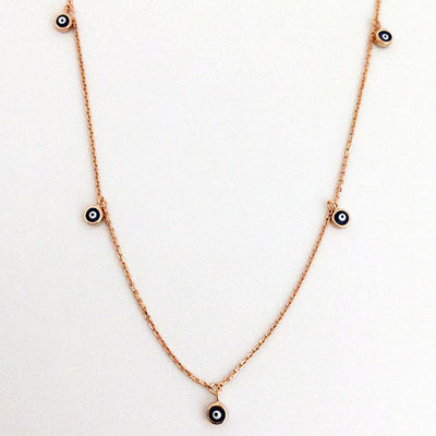 Evil Eye Multiple Charm Fine Chain Necklace
