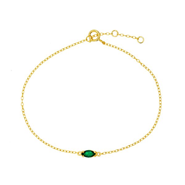 Gammie Gold Chain Green Bracelet