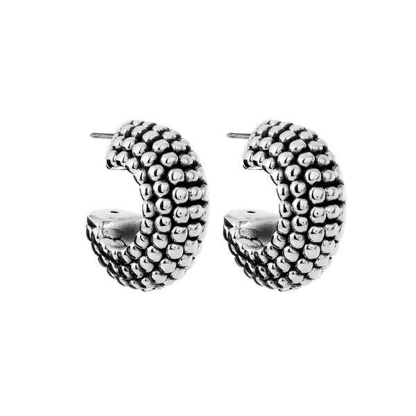 Iron Clay Hand made Oxidised Sterling Silver Statement Hoop Earring (Copy)