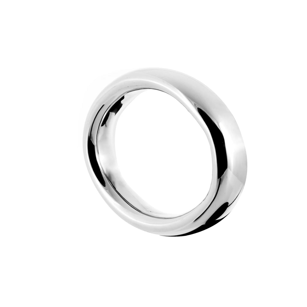 Ironclay Sterling Silver Oval 14mm Thick Bangle
