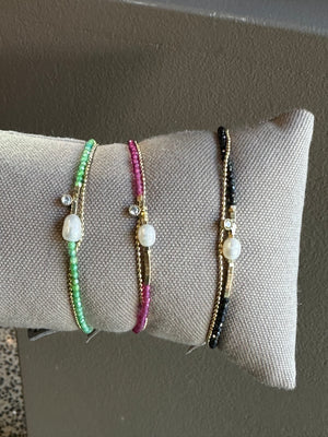 Zag Bijoux Candy Double Semi-precious Gold Bracelet