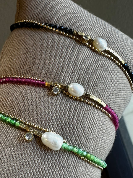Zag Bijoux Candy Double Semi-precious Gold Bracelet