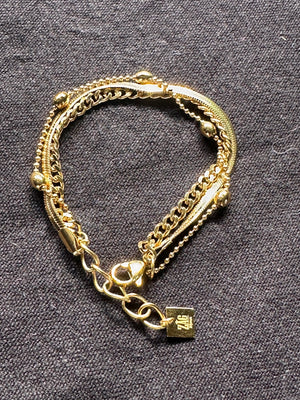 Zag Bijoux Triple Chain Gold Bracelet