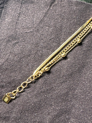 Zag Bijoux Triple Chain Gold Bracelet