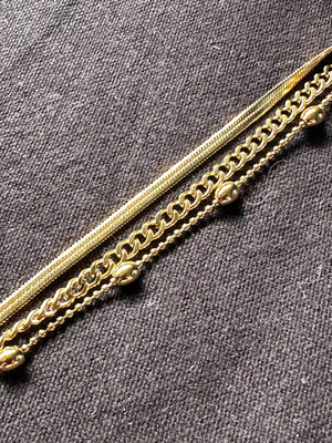 Zag Bijoux Triple Chain Gold Bracelet