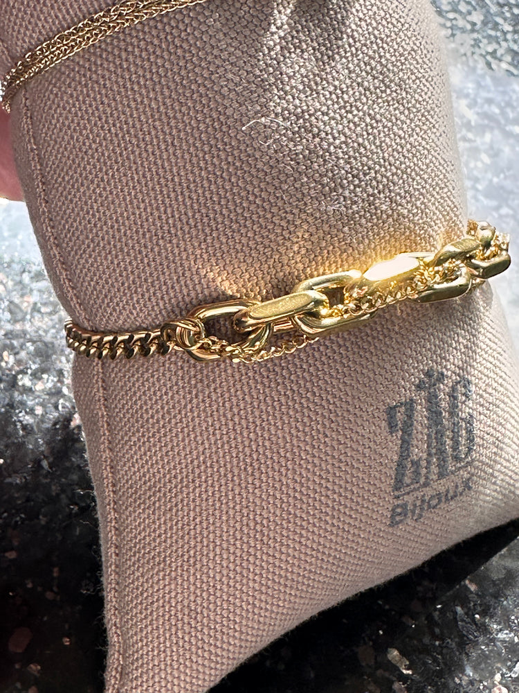 Zag Bijoux Heavy Link Chain Gold Bracelet
