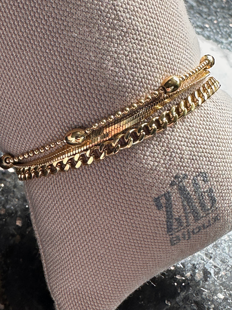 Zag Bijoux Triple Chain Gold Bracelet
