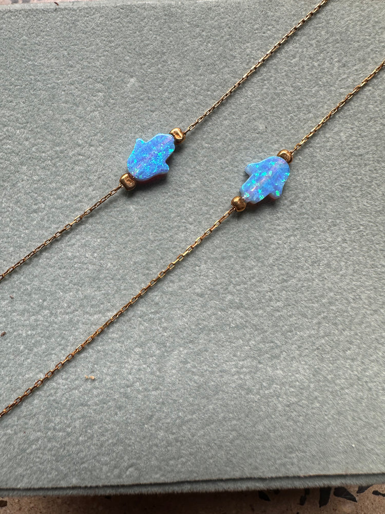 Gammie Blue Opalite and Gold Chain Bracelet