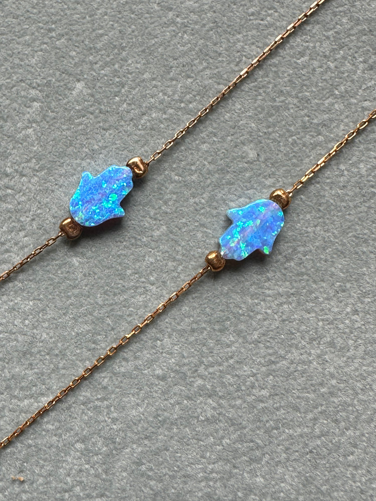 Gammie Blue Opalite and Gold Chain Bracelet