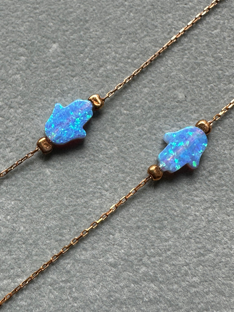 Gammie Blue Opalite and Gold Chain Bracelet