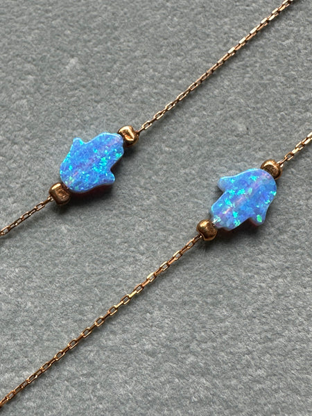 Gammie Blue Opalite and Gold Chain Bracelet