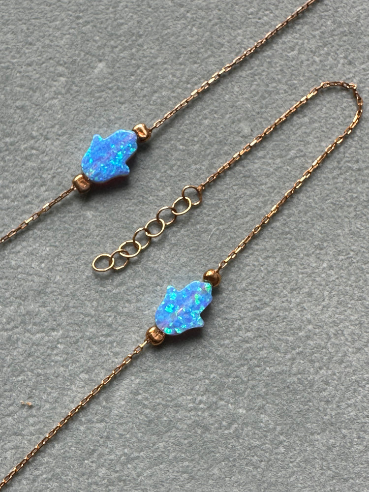 Gammie Blue Opalite and Gold Chain Bracelet