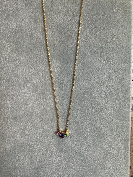 Gammie Gold Multi Coloured Zirconia Crystal Necklace