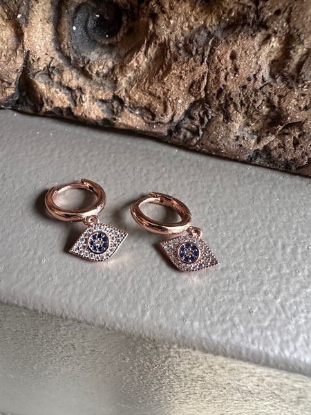 Gammie Rosę Gołd Evil Eye Zirconia Huggy