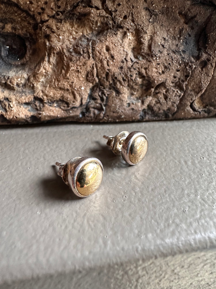 Najo Gold and Silver Stud Earring