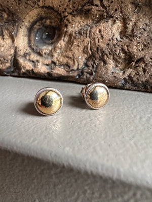 Najo Gold and Silver Stud Earring