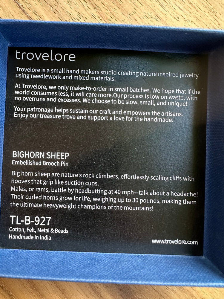 Trovelore Bighorn Sheep Brooch